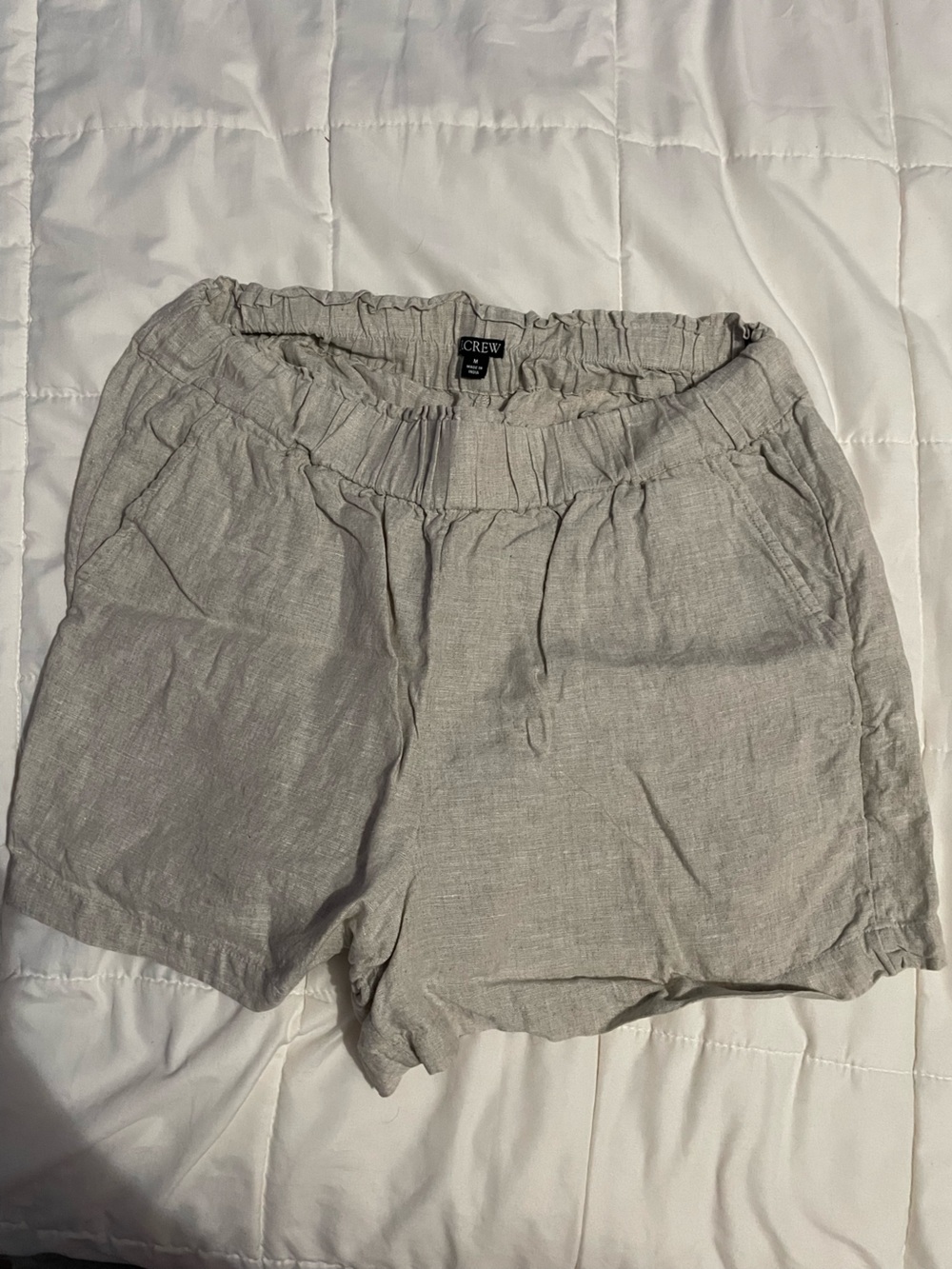 J. Crew Women's Light Gray Linen-Blend Flat Front Shorts